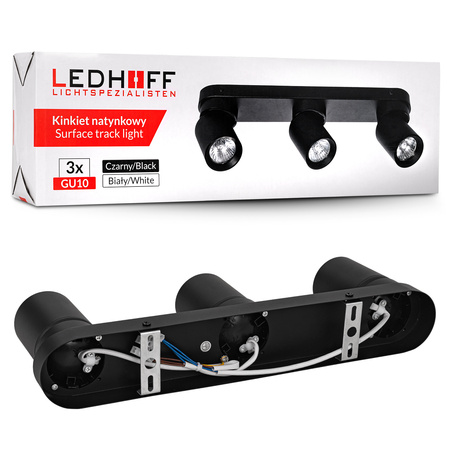 Kinkiet sufitowy potrójny Spot GU10 czarny