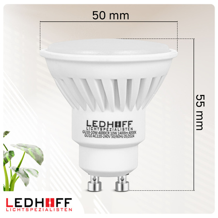 Żarówka LED GU10 10W 1400lm bardzo jasna Naturalna biała
