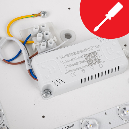 Plafon sufitowy LED biały metal + DREWNO 50cm WOODLINE