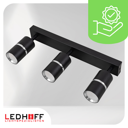 Kinkiet sufitowy Lampa potrójna SPOT GU10 czarna srebrna