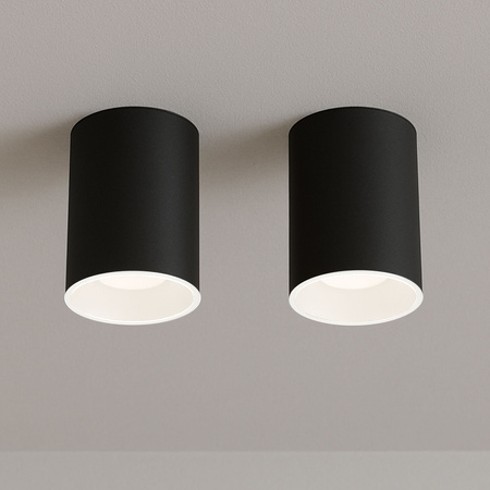 Oprawa sufitowa natynkowa Tuba GU10 okrągła czarno-biała