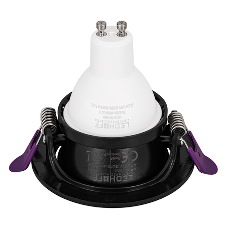 3x Oprawa halogenowa sufitowa podtynkowa GU10 czarna RUCHOMA