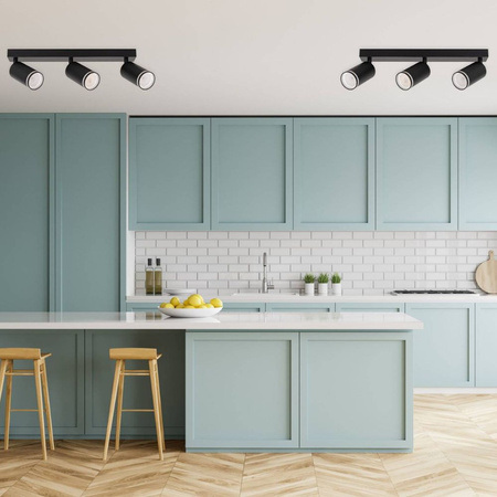 Kinkiet sufitowy potrójny Spot GU10 czarny