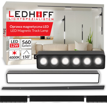 Oświetlenie szynowe magnetyczne ZESTAW listwa 1m + 3x lampa LED