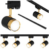 Oświetlenie szynowe czarno-złote 4x lampa GU10 + szyna 1m