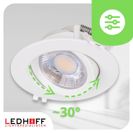 4x Oprawa sufitowa podtynkowa LED biała RUCHOMA 3000K-6000K 12W