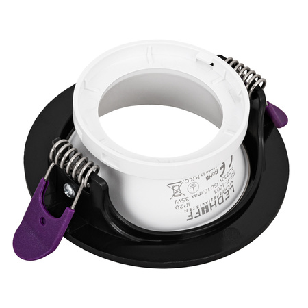 4x Oprawa halogenowa sufitowa podtynkowa GU10 czarno-biała RUCHOMA