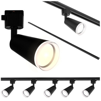 Oświetlenie szynowe czarne 5x lampa GU10 + szyna 2m