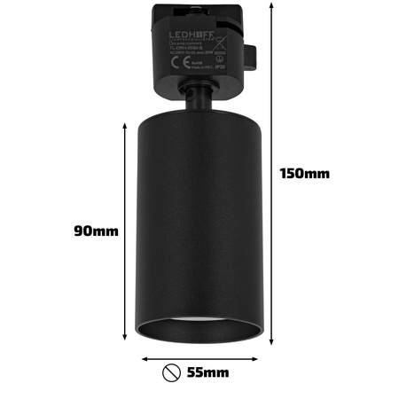 Oświetlenie szynowe czarne 8x lampa GU10 + szyna 4m