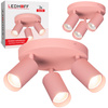 Lampa sufitowa do pokoju dziecka Kinkiet potrójny GU10 różowy LUMIO