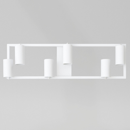 Kinkiet sufitowy Lampa 6x GU10 SPOT biały duży prostokąt QUADRO