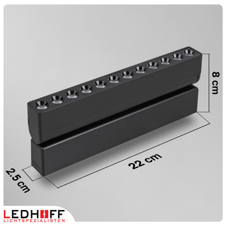 Oświetlenie szynowe magnetyczne ZESTAW listwa 1m + 2x lampa LED CZARNA