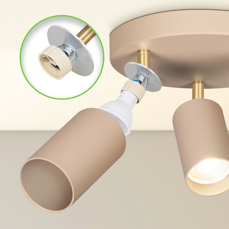 Lampa sufitowa Kinkiet potrójny GU10 beżowy kaszmirowy LUMIO