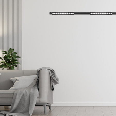 Oświetlenie szynowe magnetyczna ZESTAW listwa 1m + 3x lampa LED CZARNA