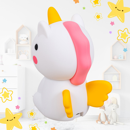 Lampka nocna LED dla dzieci JEDNOROŻEC wielokolorowe światło RGB