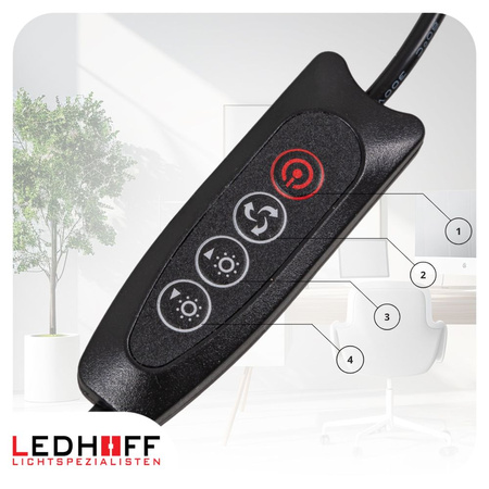 Lampa biurkowa LED czarna 12W z lupą szkłem powiększającym