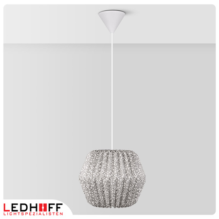 Lampa wisząca kula biała szara papierowa E27 do sypialni pokoju KWIATY