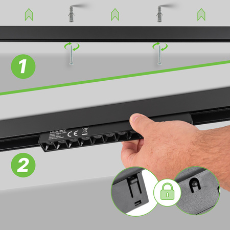 Lampa soczewkowa punktowa LED do szyny magnetycznej M20 12W 22cm czarna 3 BARWY ŚWIATŁA