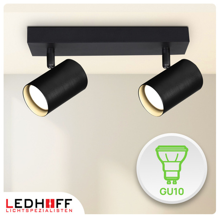 Lampa sufitowa Kinkiet podwójny GU10 czarny LINEA