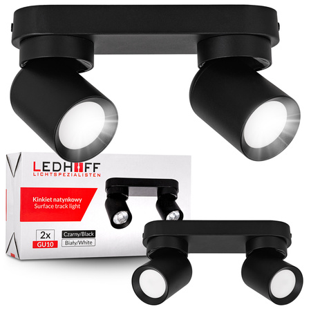 Kinkiet sufitowy podwójny Spot GU10 czarny