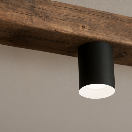 Oprawa sufitowa natynkowa Tuba GU10 okrągła czarno-biała