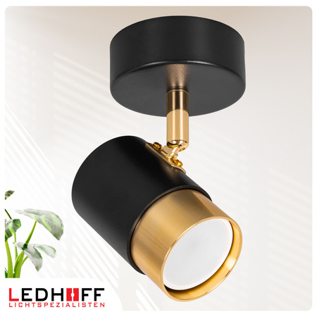 Kinkiet sufitowy pojedynczy SPOT GU10 czarny złoty