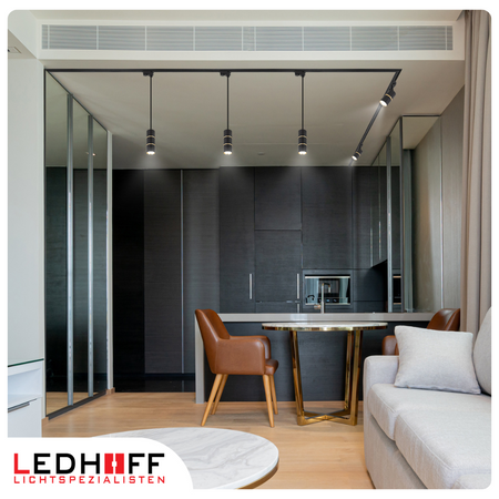 Oświetlenie szynowe czarny złoty 4x lampa GU10 szyna 2m