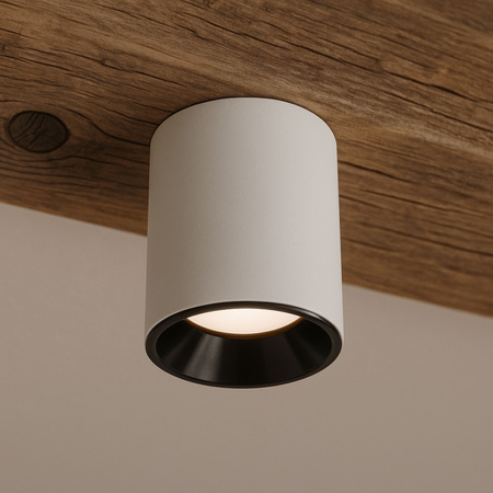 Oprawa sufitowa natynkowa Tuba GU10 okrągła biało-czarna