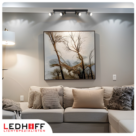 Kinkiet sufitowy Lampa poczwórna SPOT GU10 czarna złota