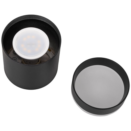 Oprawa sufitowa natynkowa Tuba GU10 okrągła czarna