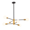 Lampa sufitowa czarno-złota metalowa E27 ozdobna 6-punktowa modern design