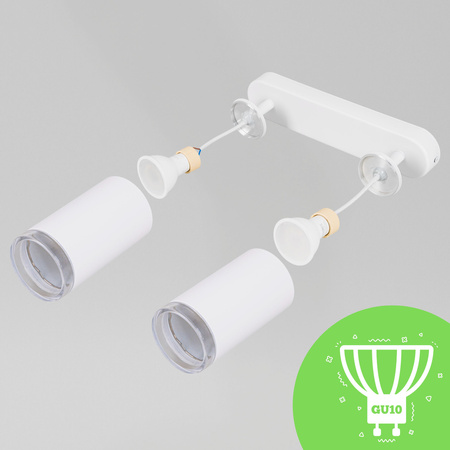 Kinkiet sufitowy podwójny SPOT 2xGU10 biały wodoodporny