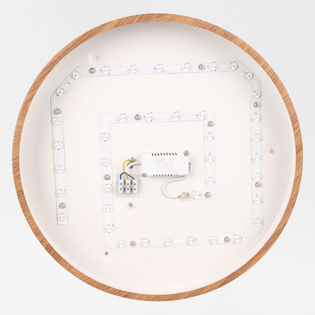 Plafon sufitowy LED 40cm z drewnianym wzorem