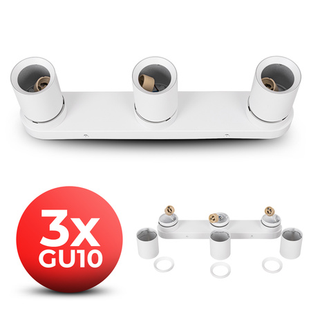 Kinkiet sufitowy potrójny Spot GU10 biały