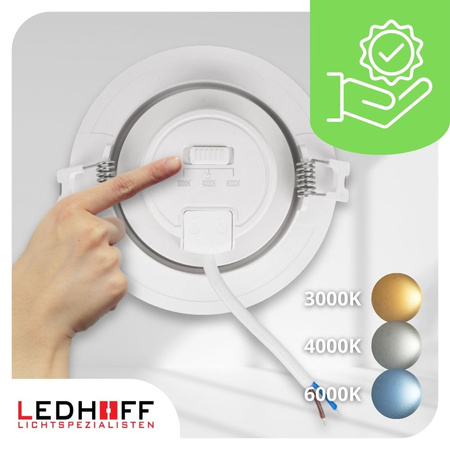 3x Oprawa sufitowa podtynkowa LED biała RUCHOMA 3000K-6000K 12W