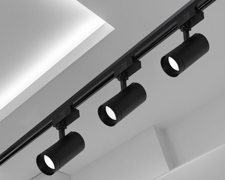 Reflektor szynowy czarny duży GU10 lampa na szynoprzewód