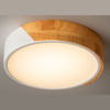 Plafon sufitowy LED biały metal + DREWNO 30cm WOODLINE