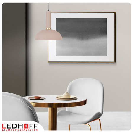 Lampa wisząca beżowa złota E27 nad stół NOWOCZESNA