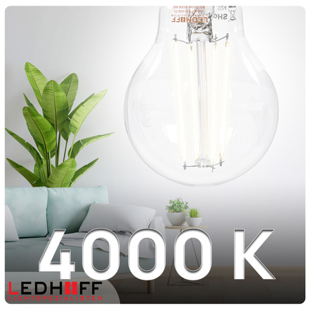 Żarówka LED E27 filamentowa 8W 1055lm naturalna biała ozdobna