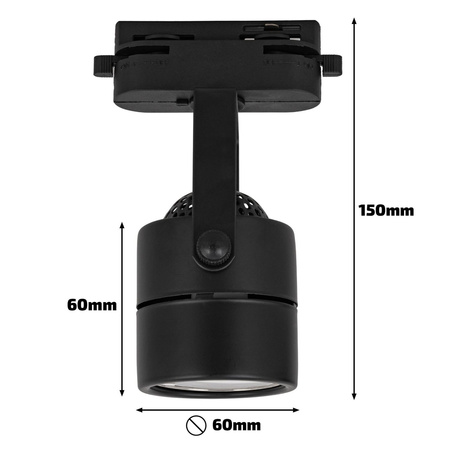 Reflektor szynowy czarny GU10 lampa na szynoprzewód