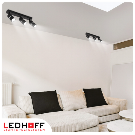 Kinkiet sufitowy Lampa potrójna SPOT GU10 czarna srebrna