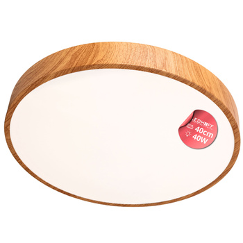 Plafon sufitowy LED 40cm z drewnianym wzorem