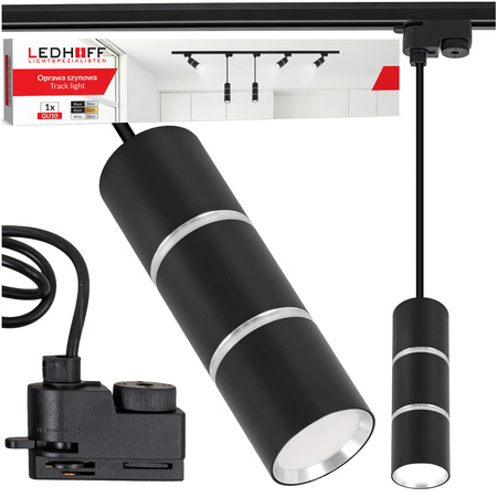 Reflektor szynowy czarny srebrny GU10 lampa wisząca 1m na szynoprzewód