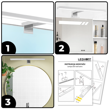 Kinkiet łazienkowy Lampa nad lustro 60cm chrom