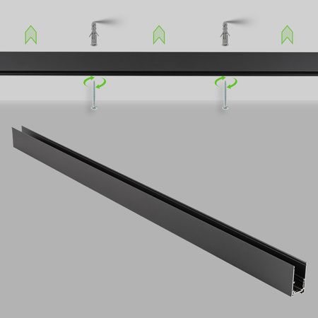 Szyna oświetleniowa LED natynkowa szynoprzewód magnetyczny 1m CZARNA 100cm M20
