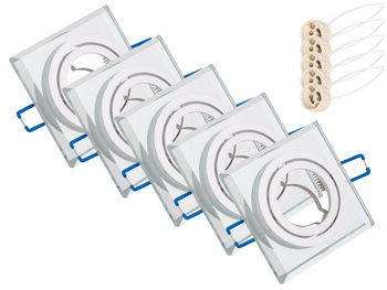 5x Oprawa halogenowa podtynkowa GU10 szklana lustro