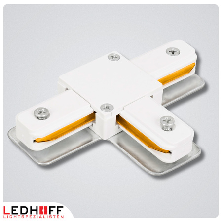 Łącznik trójnik typu "T" do szyn oświetleniowych LED biały szynoprzewodu listwy
