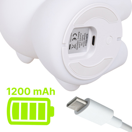 Lampka nocna LED dla dzieci MIŚ wielokolorowe światło RGB miękki silikon