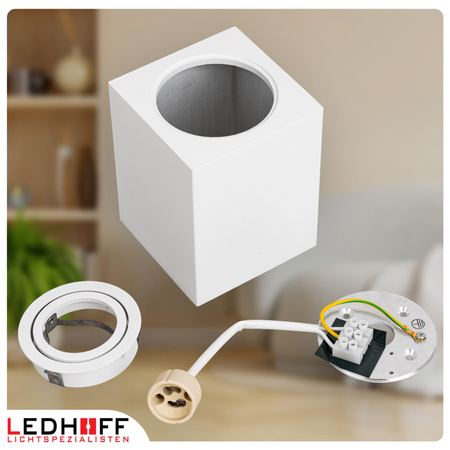 Oprawa sufitowa natynkowa kwadratowa Tuba GU10 biała