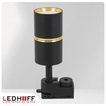 Reflektor szynowy czarny złoty GU10 lampa na szynoprzewód